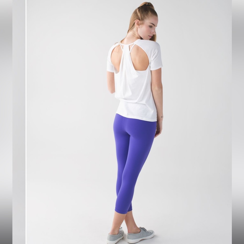 Lululemon Wunder Under Crop II Roll Down Blue Purple Color